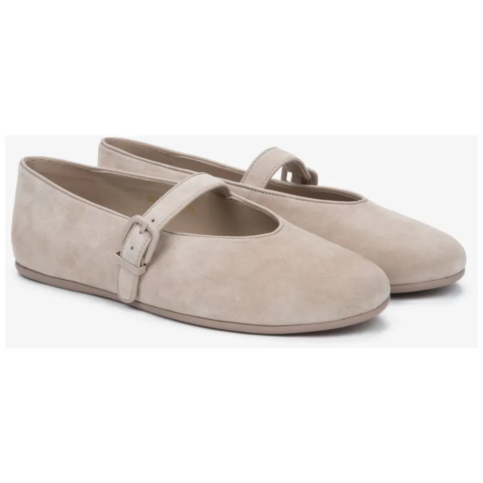 Lyse Beige Ballerinaer med Spænde