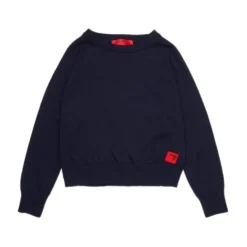Maglia girocollo in tessuto e logo
