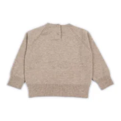 Maglione girocollo in cashmere con logo frontale
