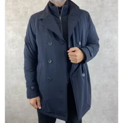 Marineblå Aftagelig Parka Frakke