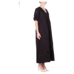 Maxikjole med broderie anglaise