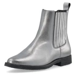 Metallic Læder Chelsea Boot Grå