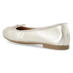 Metallic Leather Ballerina i Champagne