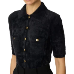 Mini Cardigan i strik med juvelknapper