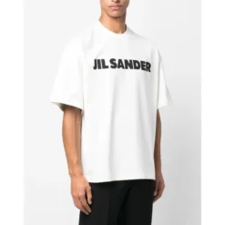 Minimalist Logo Print Bomuld T-shirt