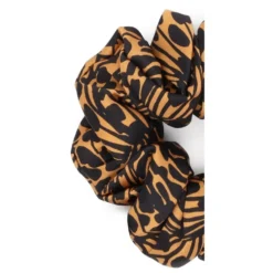 Mønstret brun og sort scrunchie elastik