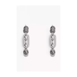 Monogram Ball Chain Hoop Earrings