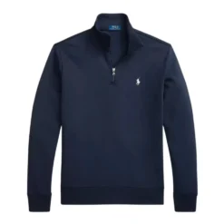 Navy blå sweatshirt med stående krave