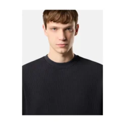 Navy Blue Crewneck Waffle Sweatshirt