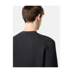 Navy Blue Crewneck Waffle Sweatshirt