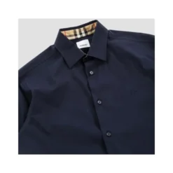 Navy Stretch Cotton Shirt - Sherfield