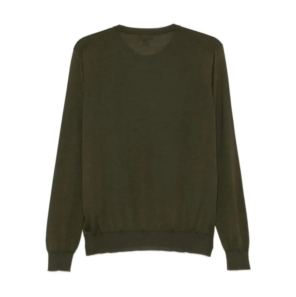 Olivengrøn Cashmere-Silke Sweater