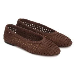 Openwork Suede Ballerinas