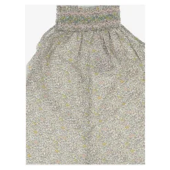 Organisk bomuld Romper Fine faste stropper Square Necklet Embroidery Detalje