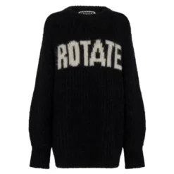 Oversized Striktrøje - Sort m. Turtledove Logo