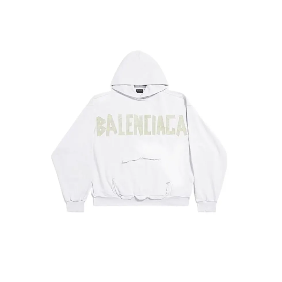 Oversized Unisex Hoodie med Distressed Logo