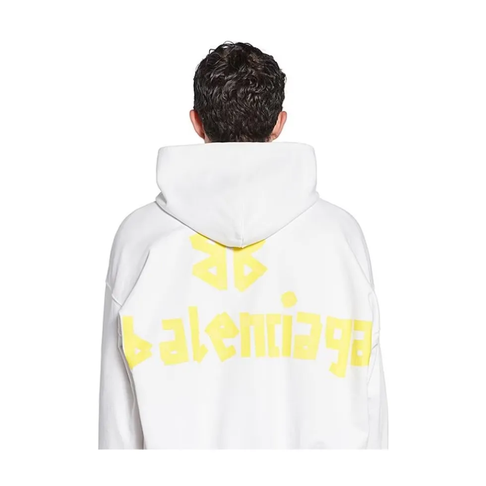 Oversized Unisex Hoodie med Distressed Logo