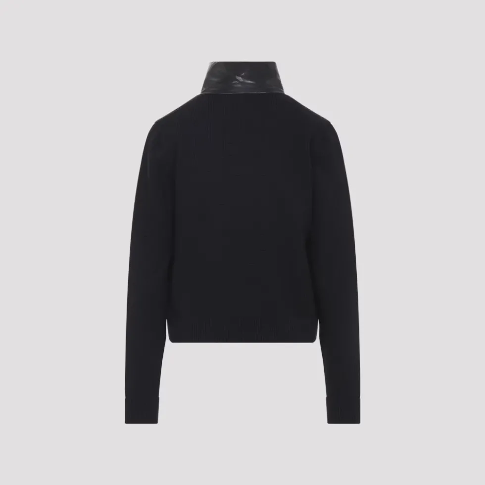 Padded Wool Zip-Up Cardigan
