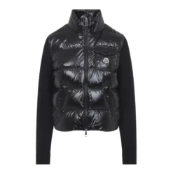Padded Wool Zip-Up Cardigan
