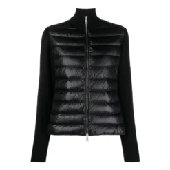 Padded Wool Zip-Up Cardigan