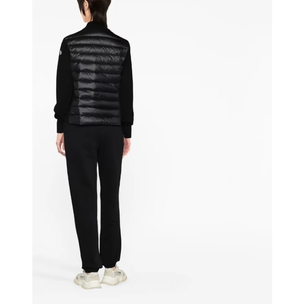 Padded Wool Zip-Up Cardigan