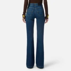 Palazzo Denim Bukser med Guld Knapper