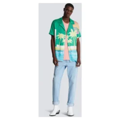 Palm Tree Print Pyjama Skjorte