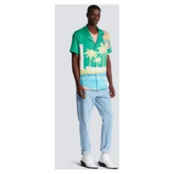 Palm Tree Print Pyjama Skjorte