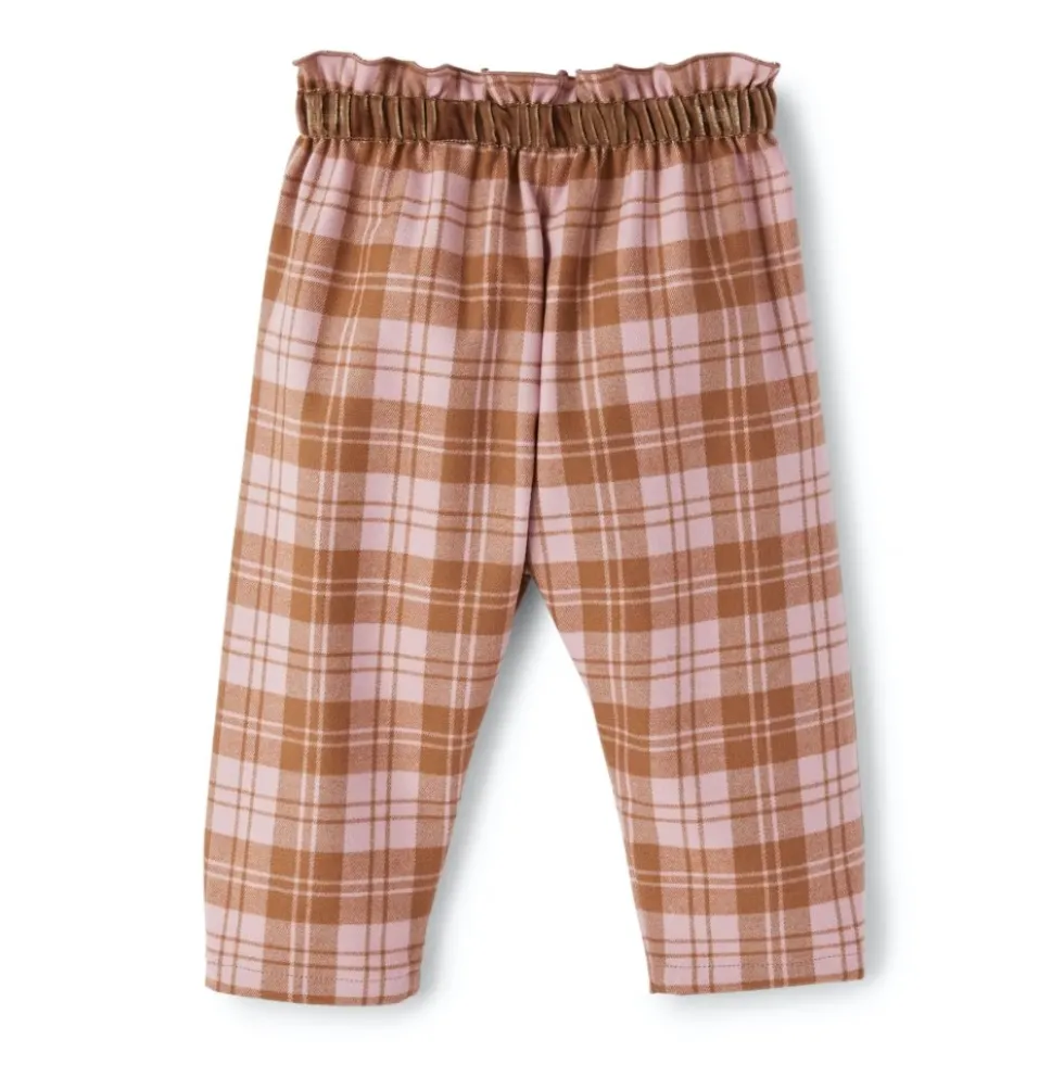 Pantalone Fantasia Check con Cinturino e Fiocco