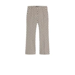Pantalon i vævet bomuldsstretch med print
