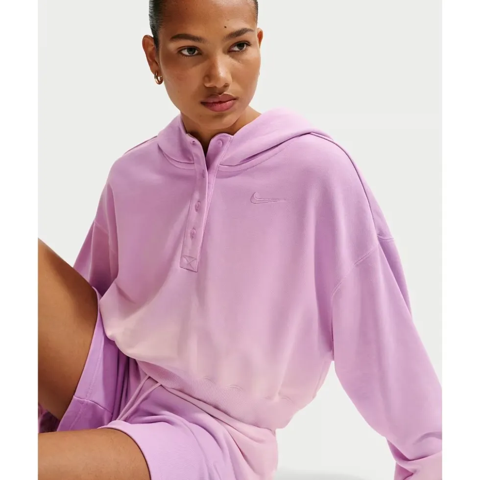 Phoenix Fleece Oversized Henley Hoodie