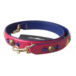 Pink eksotisk læder studded skulderrem