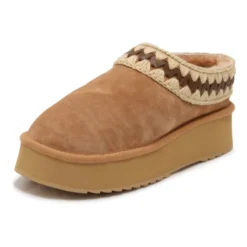 Platform Clog Suede Leather