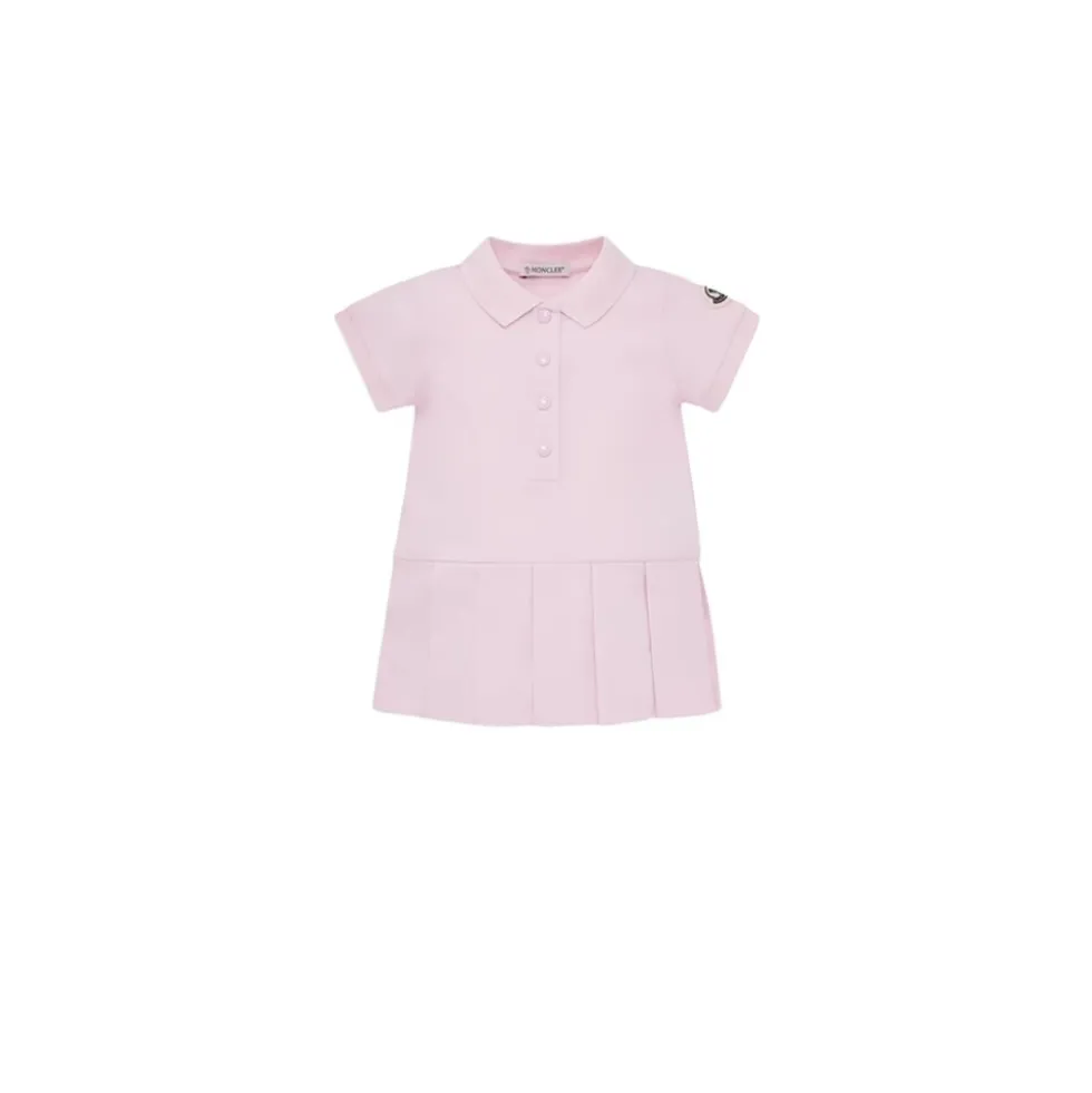 Pleated Piqué Polo Dress