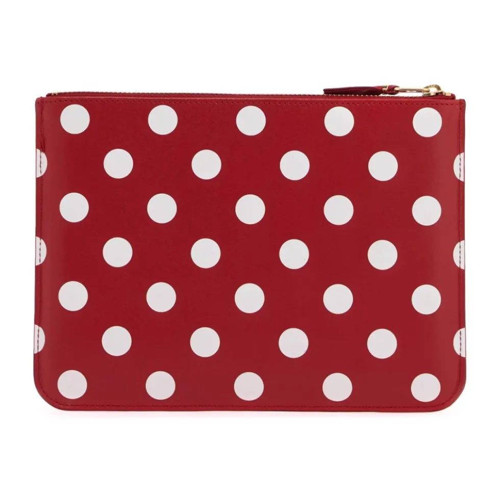 Polka Dot Læder Pung Taske
