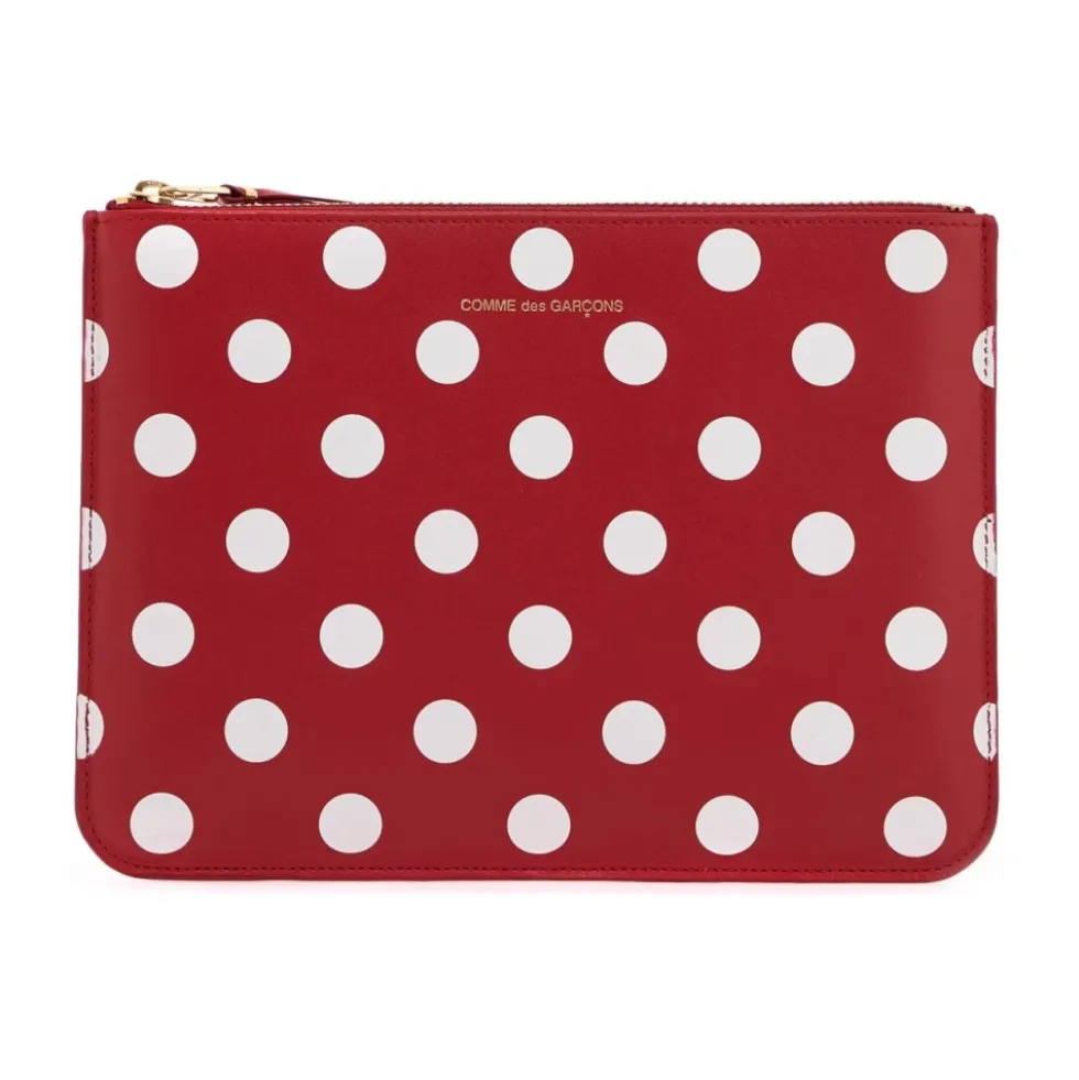 Polka Dot Læder Pung Taske