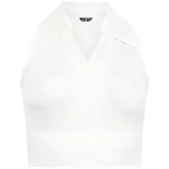 Polo Neck Cropped Top