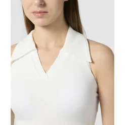 Polo Neck Cropped Top