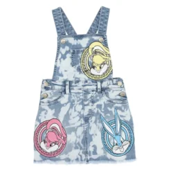Printed Cotton Denim Salopette