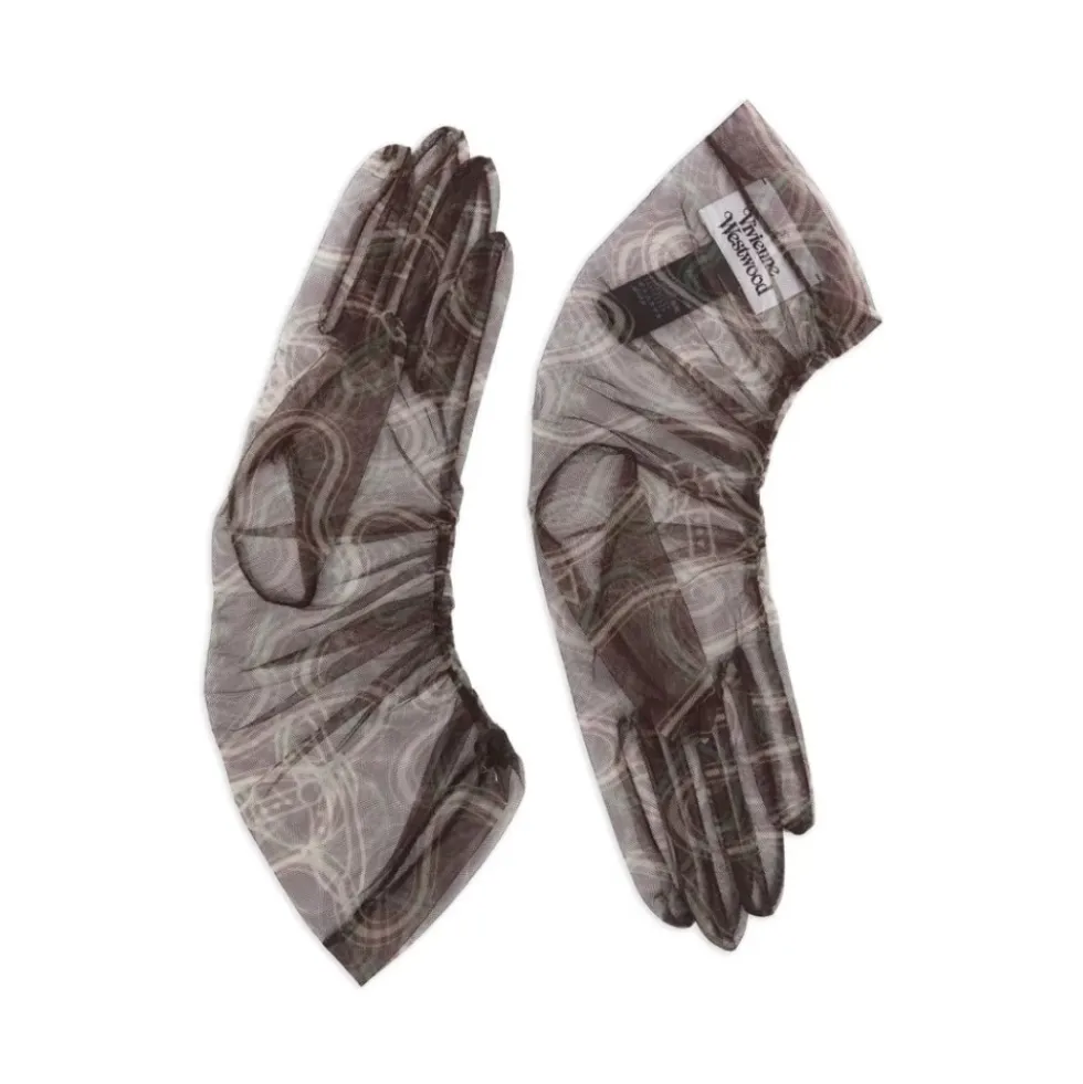 Printed Tulle Gloves