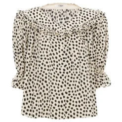 Puff-sleeve Ruffle Top