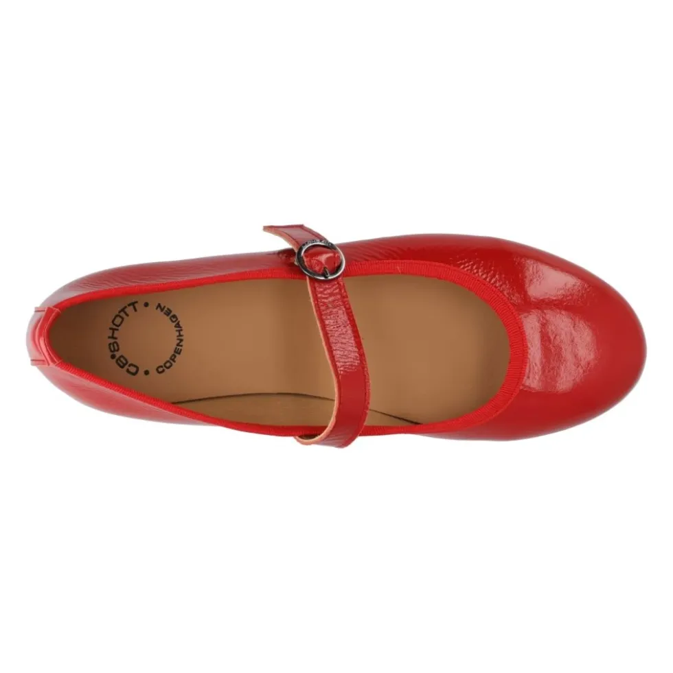 Rød Patent Mary Jane Ballerinaer