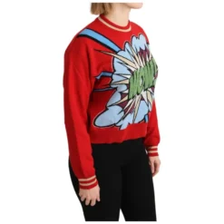 Rød Strikket Cashmere Cartoon Top Sweater