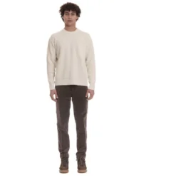 Ribbed Sweater Ivory Front Stitching