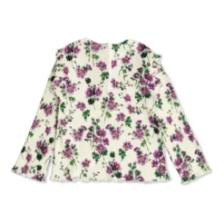 Ribbed top med blomstermotiv