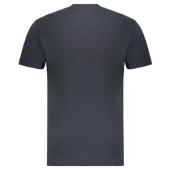 Ribbet bomulds T-shirt med frontprint