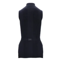 Ribbet ærmeløs turtleneck sweater