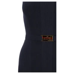 Ribbet ærmeløs turtleneck sweater