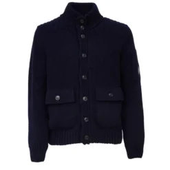 Rib-Knit Knap Cardigan