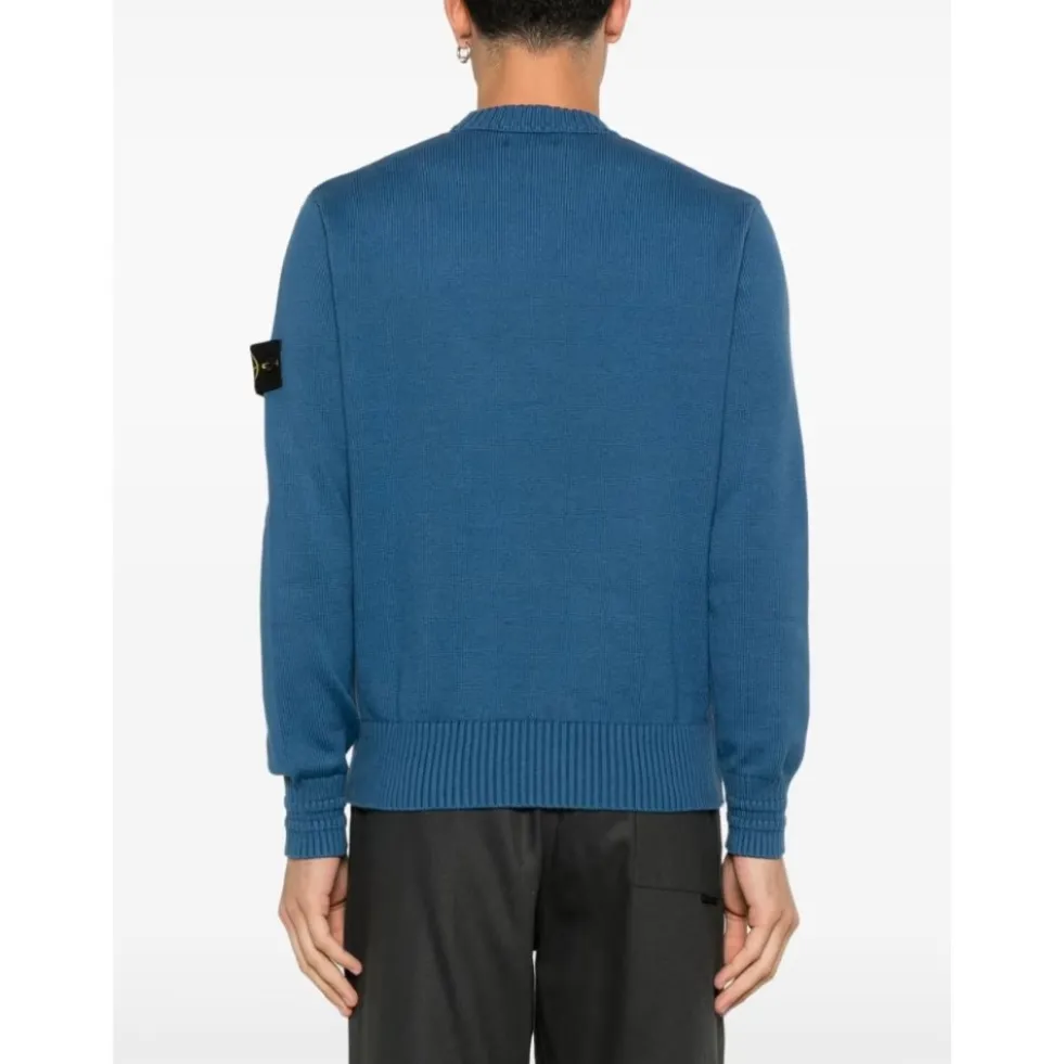 Ribstrikket sweater med badge